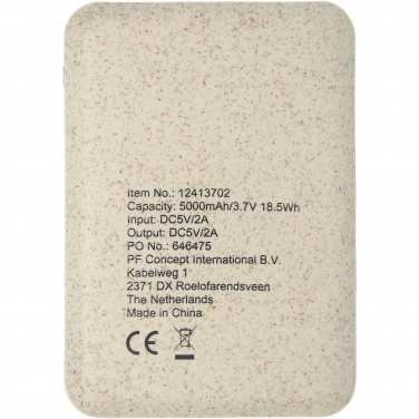 Logotrade Geschäftsgeschenke das Foto: Asama 5000 mAh Powerbank aus Weizenstroh