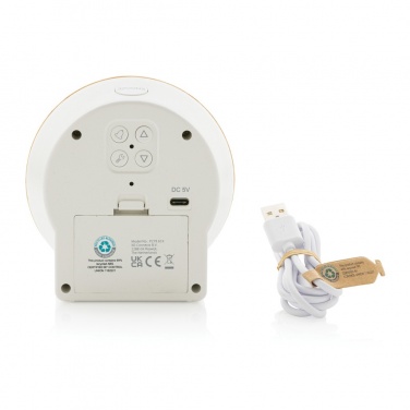 Logotrade Logogeschenke das Foto: Utah Tischuhr aus RCS rKunststoff & Bambus