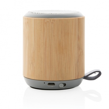 Logotrade Werbegeschenke das Foto: Bambus und Stoff 3W Wireless Speaker