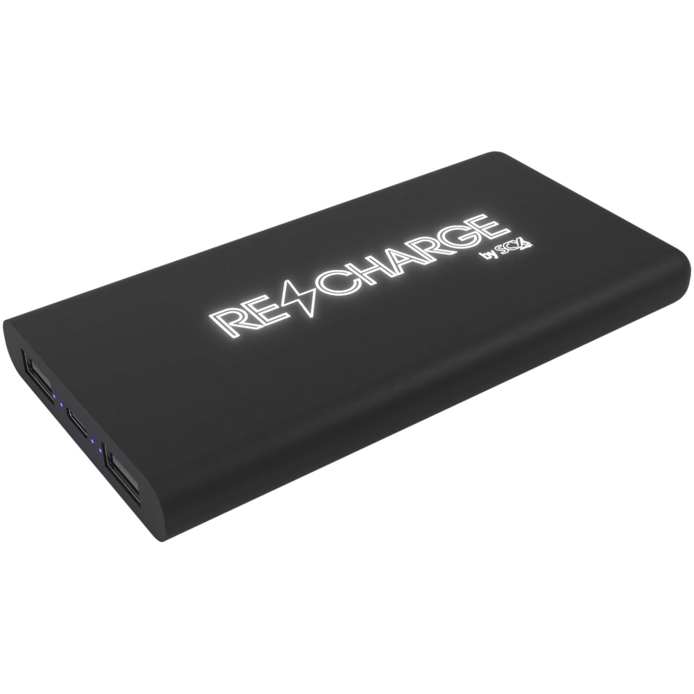 Logotrade Logogeschenke das Foto: SCX.design P40 10.000 mAh kabellose Powerbank mit Leuchtlogo