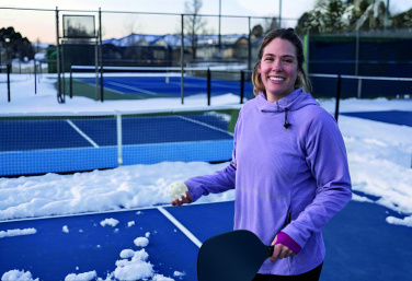 Logotrade Werbegeschenke das Foto: Pickleball-Ballspiel