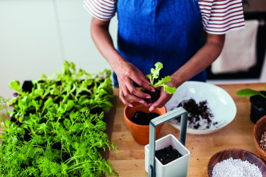 Logotrade Geschäftsgeschenke das Foto: Inndor-Pflanztopf mit LED