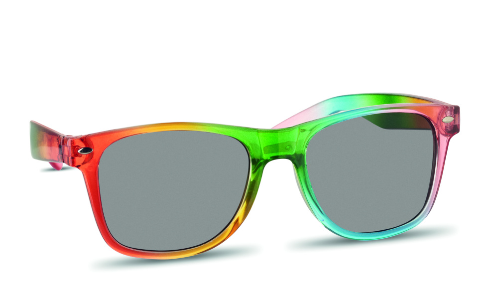 Logotrade Werbeartikel das Foto: Regenbogen Sonnenbrille UV400
