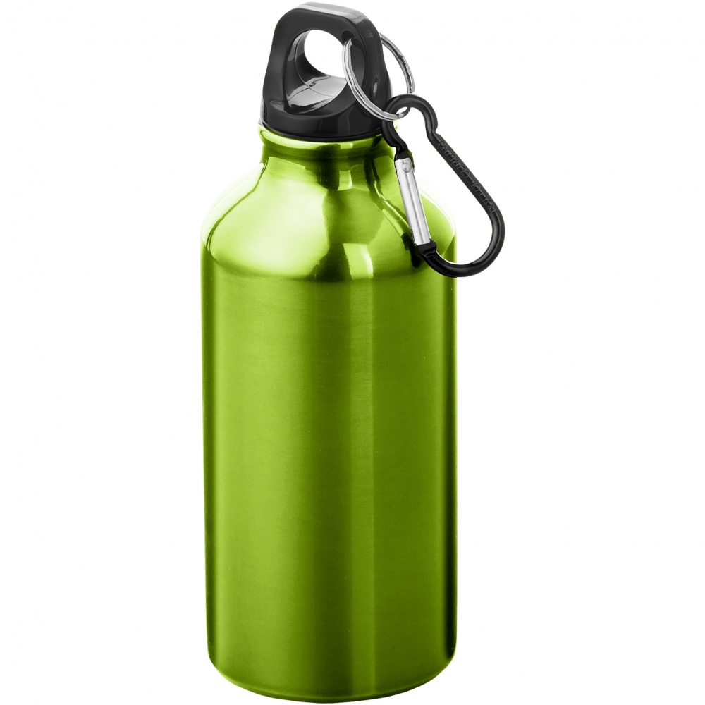 Logo trade promotional products picture of: Oregon 400 ml aluminium water bottle with carabiner
