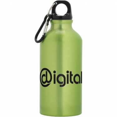 Logo trade promotional product photo of: Oregon 400 ml aluminium water bottle with carabiner