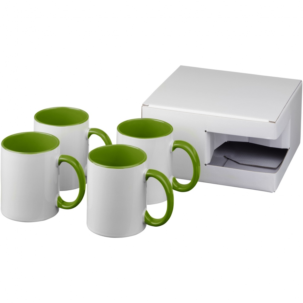 Logo trade corporate gift photo of: Ceramic sublimation mug 4-pieces gift set