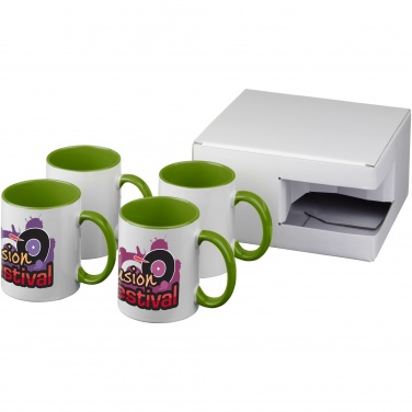 Logo trade business gift photo of: Ceramic sublimation mug 4-pieces gift set