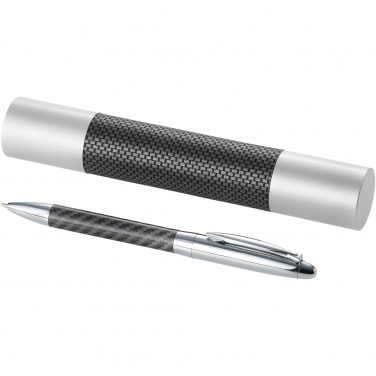 Logo trade promotional giveaway photo of: Winona ballpoint pen with carbon fibre details