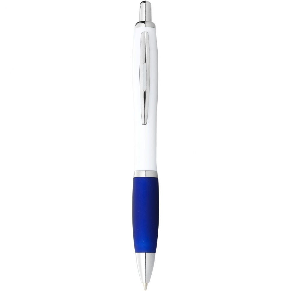 Logotrade promotional merchandise picture of: Nash ballpoint pen white barrel and coloured grip