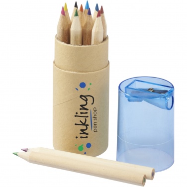 Logo trade promotional items image of: Hef 12-piece coloured pencil set with sharpener
