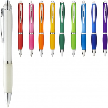 Logo trade corporate gifts picture of: Nash ballpoint pen coloured barrel and grip
