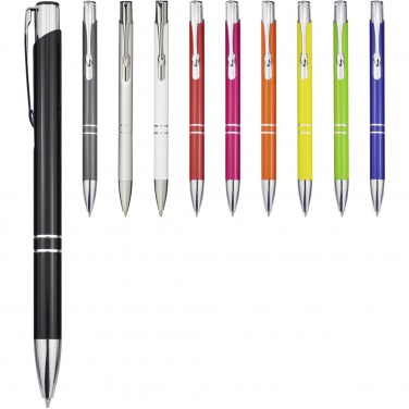 Logo trade promotional gifts image of: Moneta aluminium click ballpoint pen (blue ink)