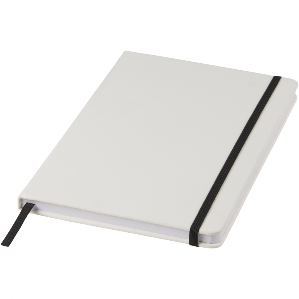Logo trade promotional products picture of: Spectrum A5 white notebook with coloured strap
