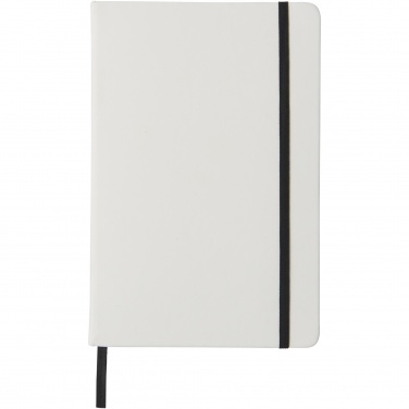 Logo trade advertising product photo of: Spectrum A5 white notebook with coloured strap