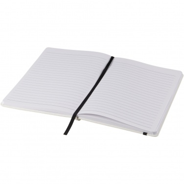 Logotrade promotional product image of: Spectrum A5 white notebook with coloured strap