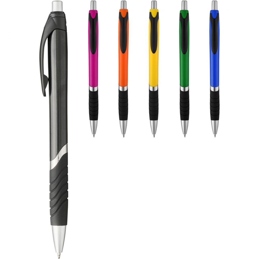 Logo trade promotional gifts picture of: Turbo ballpoint pen with rubber grip
