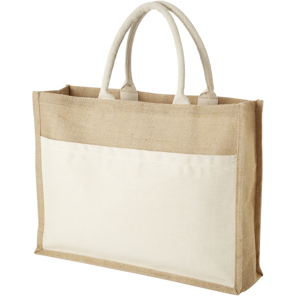 Logotrade promotional products photo of: Mumbay cotton pocket jute tote bag 18L