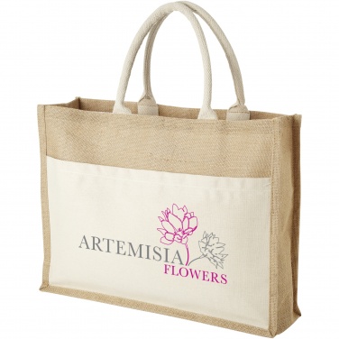 Logo trade advertising products image of: Mumbay cotton pocket jute tote bag 18L