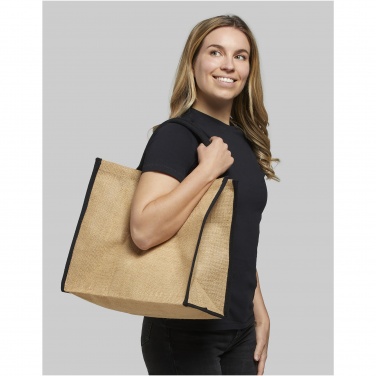 Logo trade advertising products picture of: Harry coloured edge jute tote bag 25L
