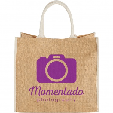 Logotrade promotional gift image of: Harry coloured edge jute tote bag 25L