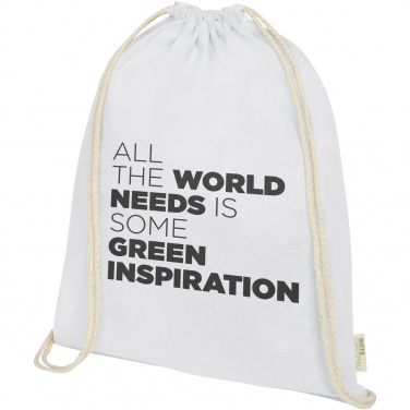 Logotrade promotional giveaway picture of: Orissa 100 g/m² organic cotton drawstring bag 5L