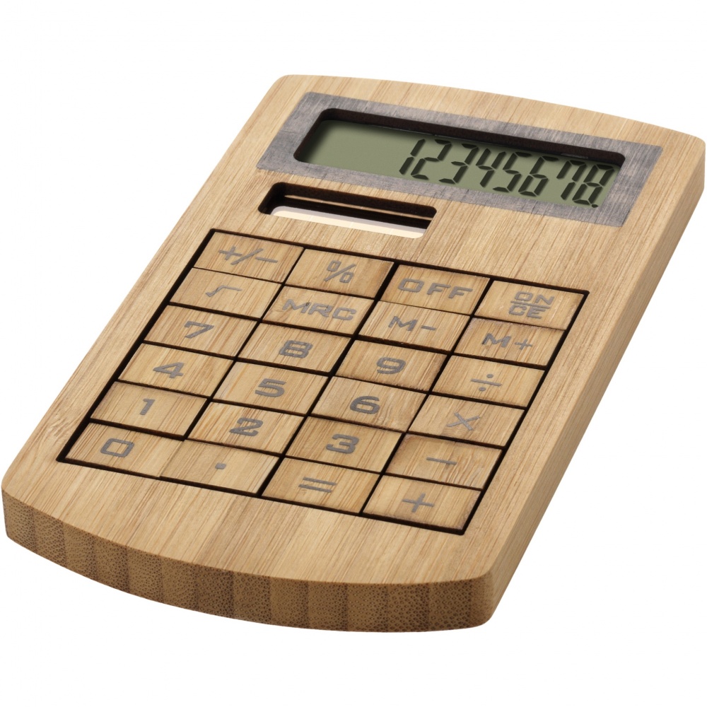 Logo trade promotional gift photo of: Eugene calculator made of bamboo