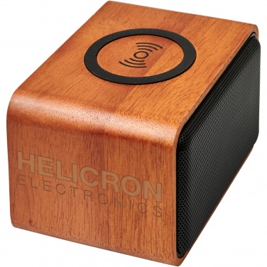 Logotrade promotional giveaways photo of: Wooden 3W speaker with wireless charging pad