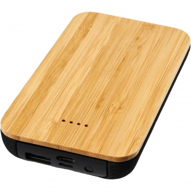 Logo trade promotional item photo of: Future 6000 mAh bamboo/fabric wireless power bank