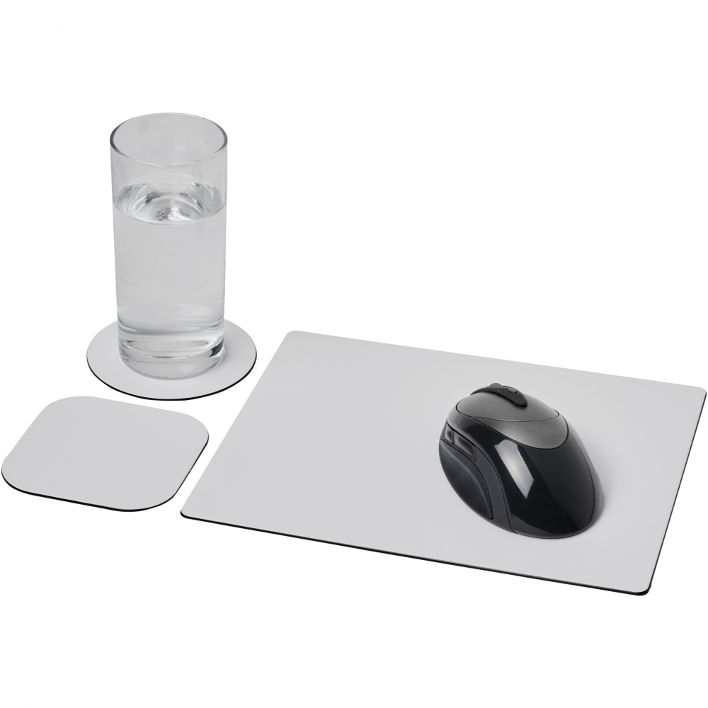 Logo trade promotional merchandise picture of: Brite-Mat® mouse mat and coaster set combo 1