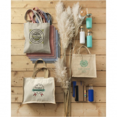 Logotrade promotional giveaway image of: Varai 320 g/m² canvas and jute shopping tote bag 23L
