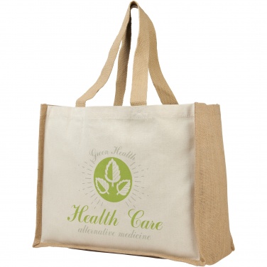 Logo trade corporate gifts image of: Varai 320 g/m² canvas and jute shopping tote bag 23L