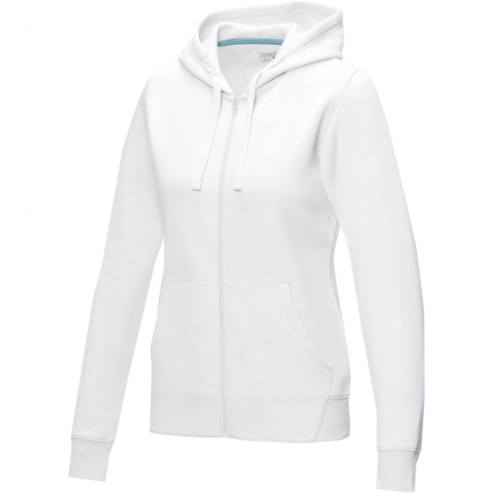 Logo trade promotional merchandise picture of: Ruby women’s organic recycled full zip hoodie