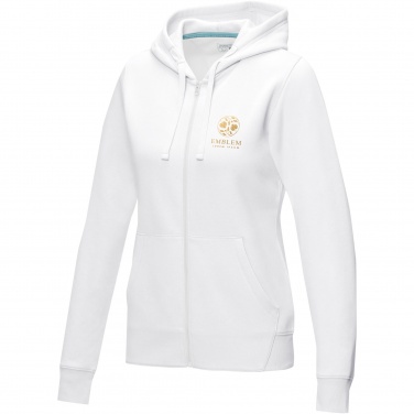 Logo trade promotional giveaways image of: Ruby women’s organic recycled full zip hoodie