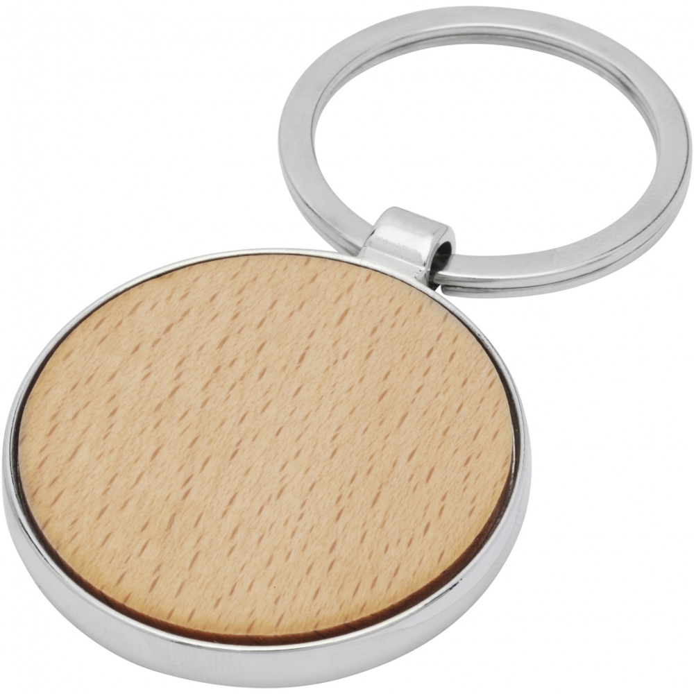 Logo trade promotional product photo of: Moreno beech wood round keychain