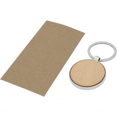 Logotrade promotional item image of: Moreno beech wood round keychain