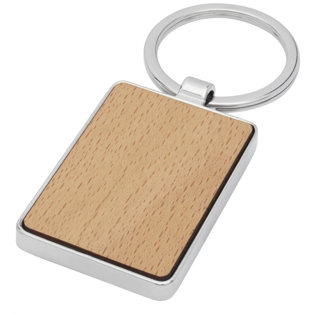 Logotrade promotional product picture of: Mauro beech wood rectangular keychain
