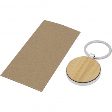 Logo trade promotional giveaways image of: Nino bamboo round keychain