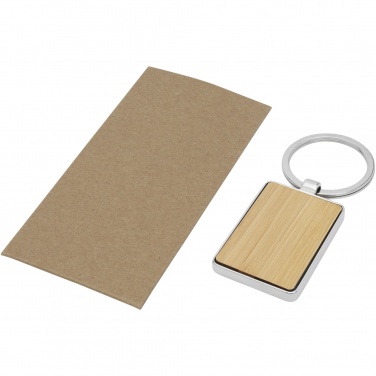 Logo trade promotional merchandise image of: Neta bamboo rectangular keychain