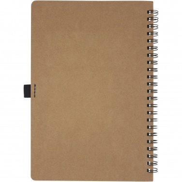 Logo trade promotional gifts picture of: Cobble A5 wire-o recycled cardboard notebook with stone paper