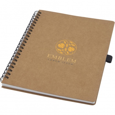 Logotrade business gift image of: Cobble A5 wire-o recycled cardboard notebook with stone paper