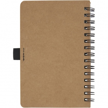 Logo trade promotional product photo of: Cobble A6 wire-o recycled cardboard notebook with stone paper