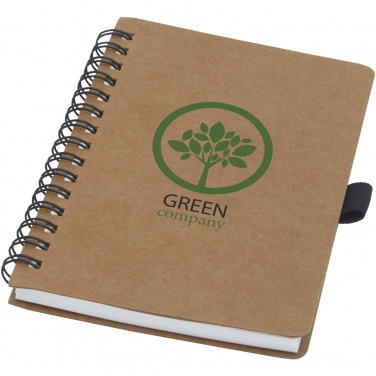 Logotrade advertising products photo of: Cobble A6 wire-o recycled cardboard notebook with stone paper