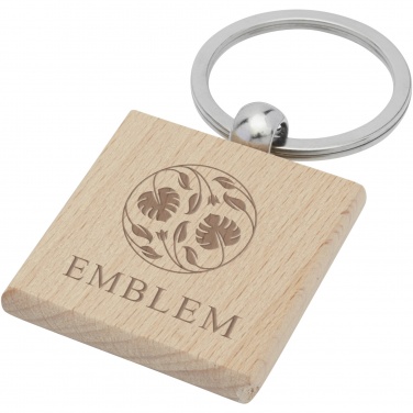 Logo trade promotional merchandise picture of: Gioia beech wood squared keychain