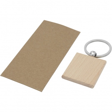 Logotrade promotional giveaway image of: Gioia beech wood squared keychain