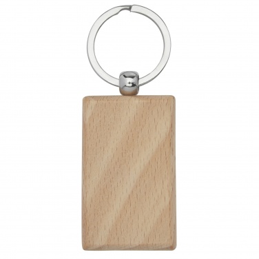 Logo trade corporate gifts image of: Gian beech wood rectangular keychain