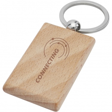 Logotrade promotional item image of: Gian beech wood rectangular keychain