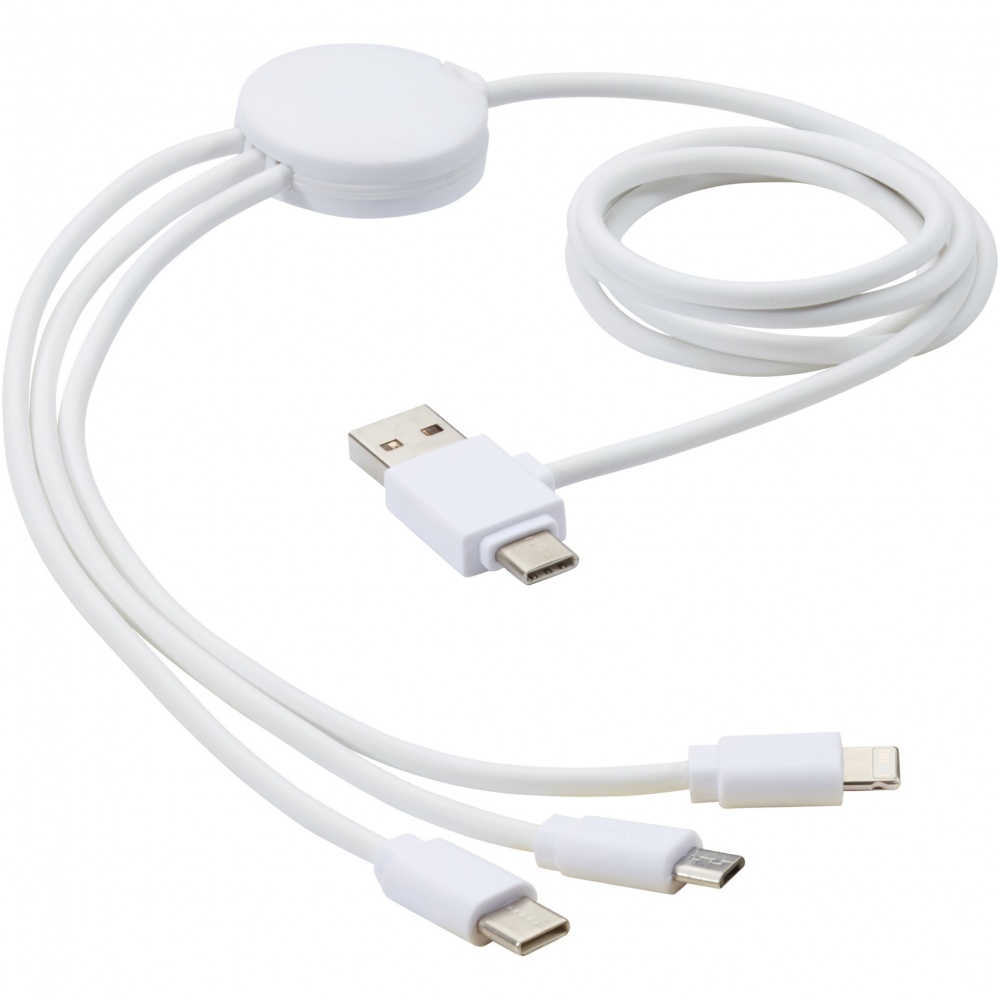 Logo trade business gifts image of: Pure 5-in-1 charging cable with antibacterial additive