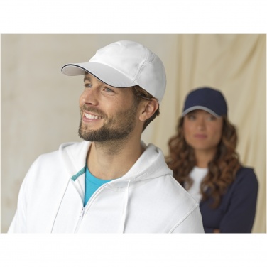 Logo trade promotional giveaway photo of: Morion 6 panel GRS recycled cool fit sandwich cap