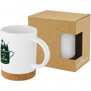 Logo trade promotional products image of: Neiva 425 ml ceramic mug with cork base
