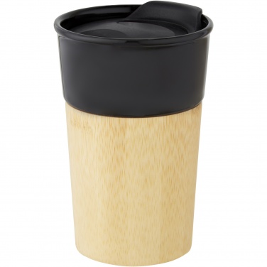 Logo trade corporate gifts picture of: Pereira 320 ml porcelain mug with bamboo outer wall